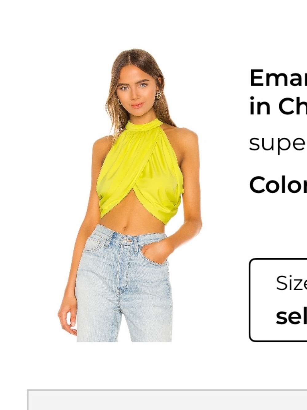 REVOLVE Neon Yellow Halter Blouse